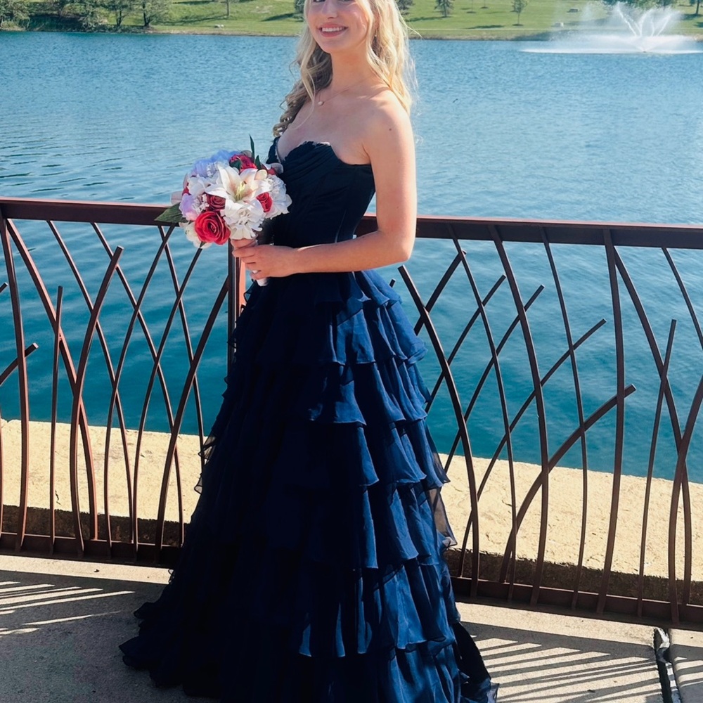 Sherri Hill Strapless Prom Evening Gown - Picture 3 of 5